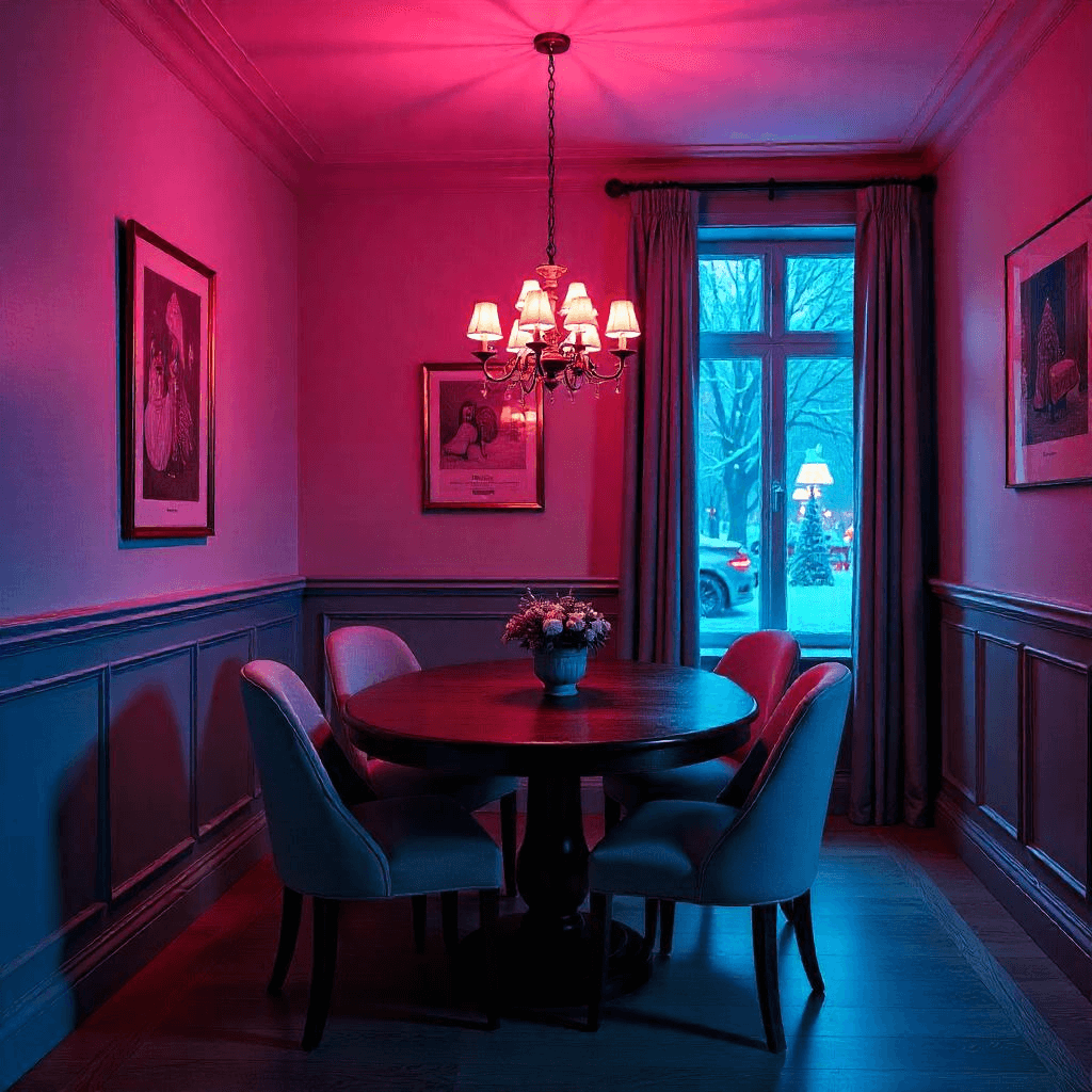 Grey and pink wall color combination
